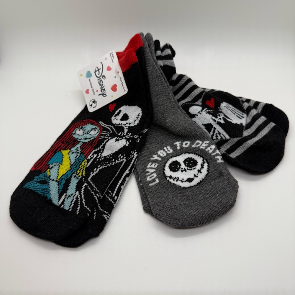 Disney Women's Nightmare Before Christmas Socks‎ - Black and Gray Shoe Size 4-10